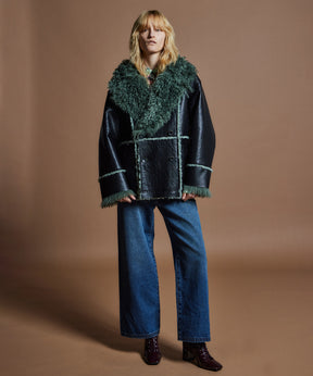 【26WINTER PRE-ORDER】Double-Breasted Vegan Shearling Coat