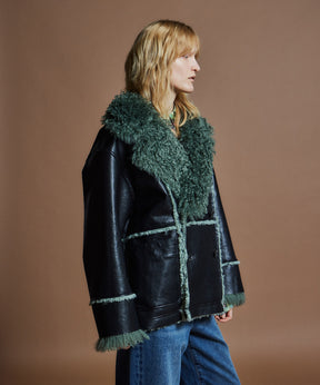 【26WINTER PRE-ORDER】Double-Breasted Vegan Shearling Coat