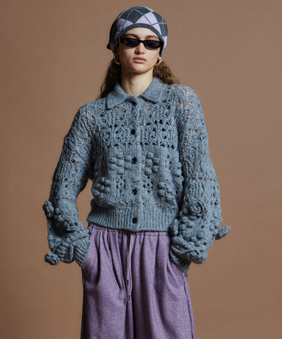 【26WINTER PRE-ORDER】Floral Mesh Cardigan