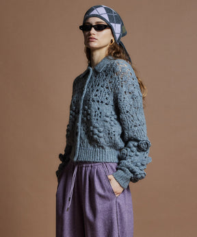 【26WINTER PRE-ORDER】Floral Mesh Cardigan