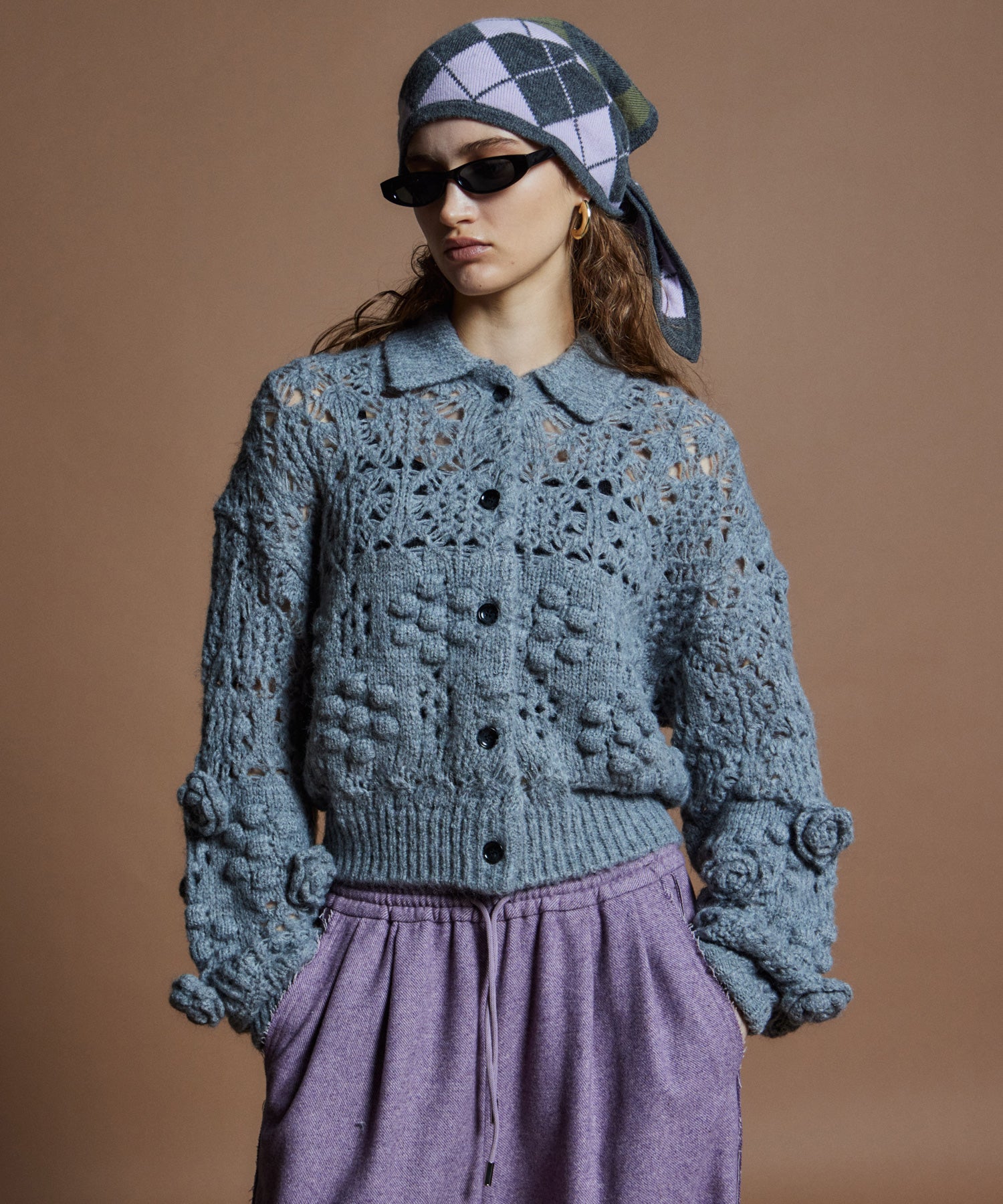 【26WINTER PRE-ORDER】Floral Mesh Cardigan