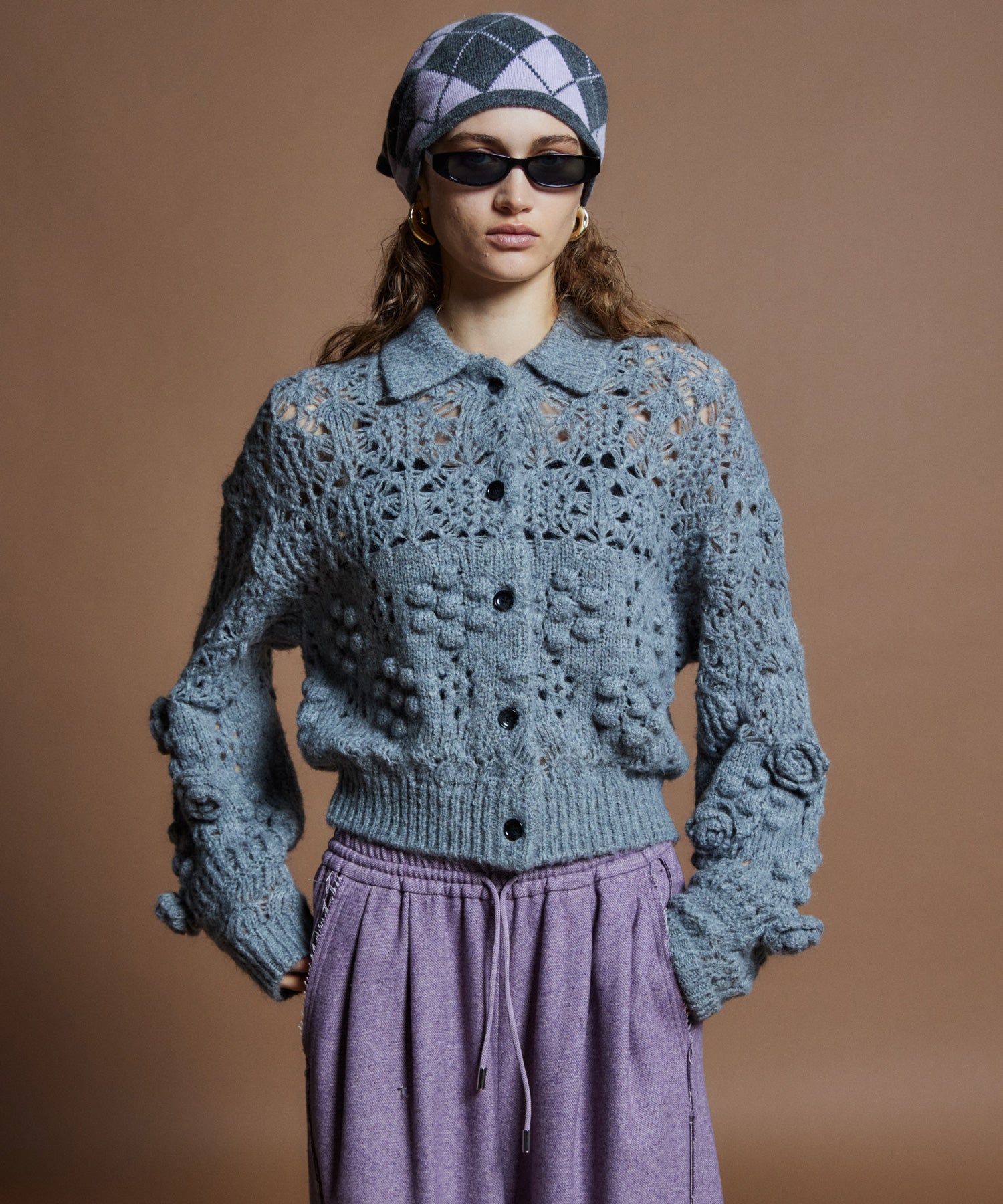 【26WINTER PRE-ORDER】Floral Mesh Cardigan