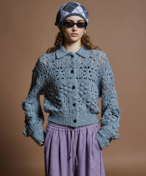 【26WINTER PRE-ORDER】Floral Mesh Cardigan