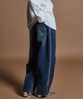【26WINTER COLLECTION】Chenille Wide Baggy Denim