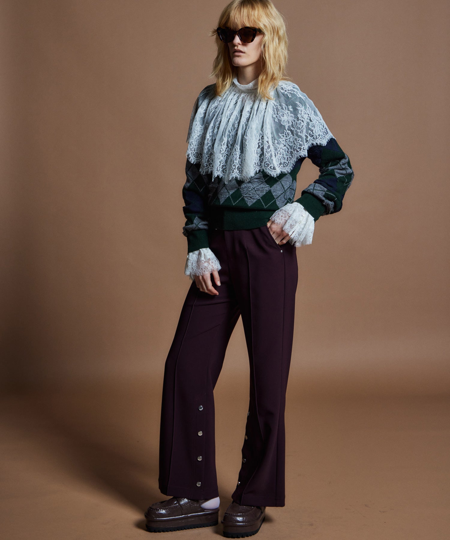 【26WINTER COLLECTION】Drop needle Argyle Knit