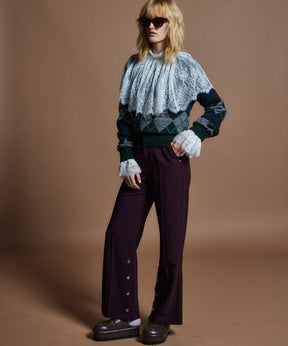 【26WINTER COLLECTION】Double Cloth Button-Slit Flare Pants