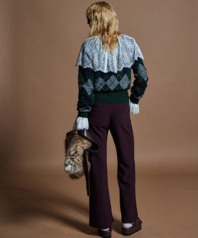 【26WINTER COLLECTION】Double Cloth Button-Slit Flare Pants