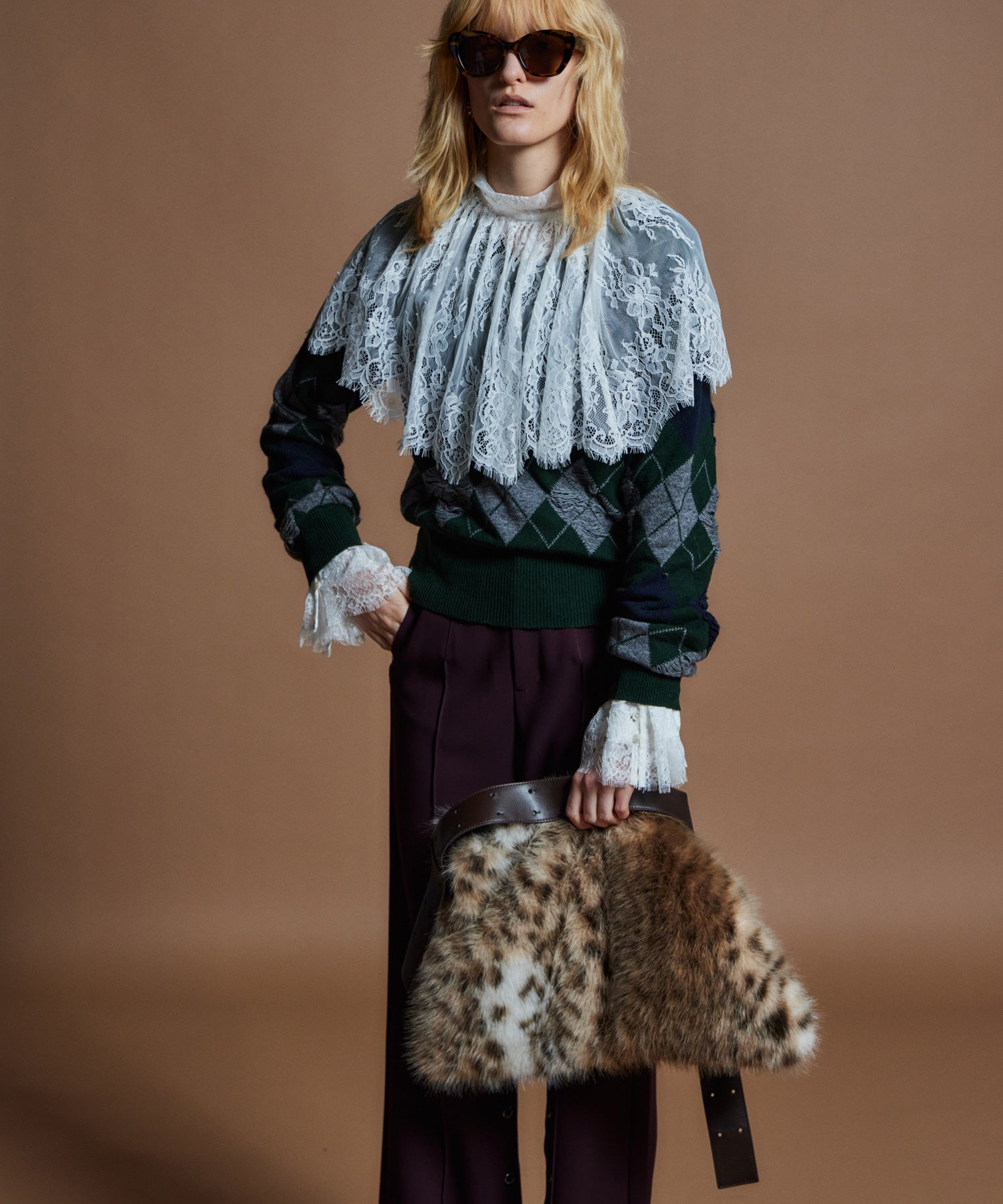 【26WINTER COLLECTION】Drop needle Argyle Knit