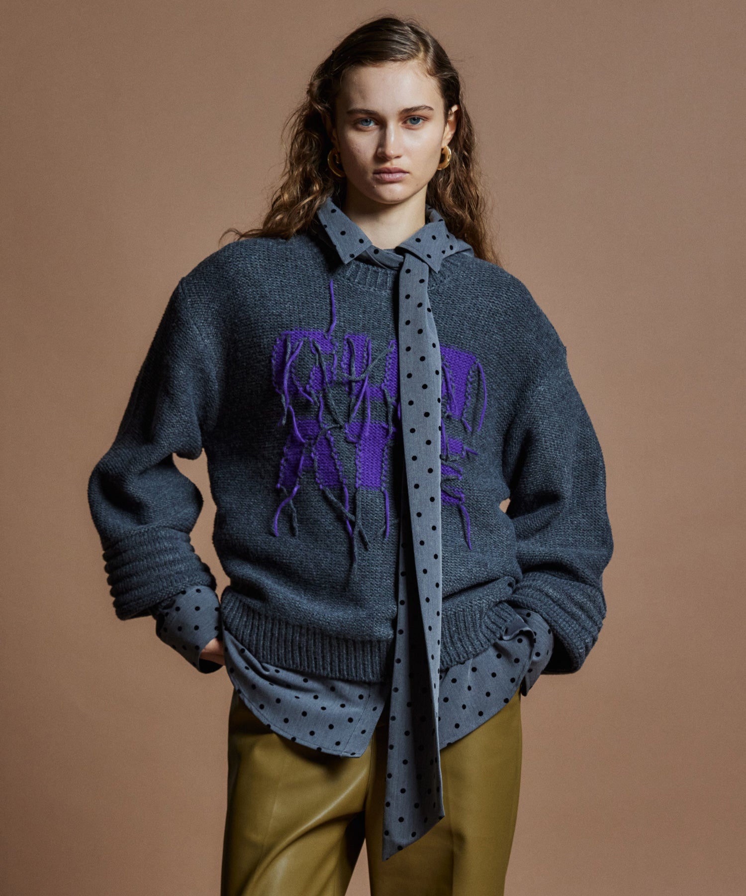 【26WINTER PRE-ORDER】CURATE Intarsia Knit Top