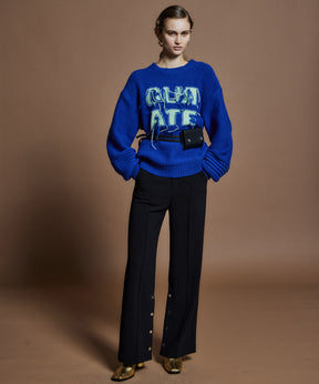 【26WINTER COLLECTION】Double Cloth Button-Slit Flare Pants