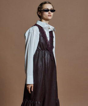 [26WINTER COLLECTION] 纯素皮革内衣连衣裙
