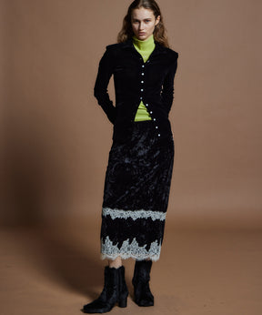 【26WINTER COLLECTION】Crushed Velour Lace Skirt