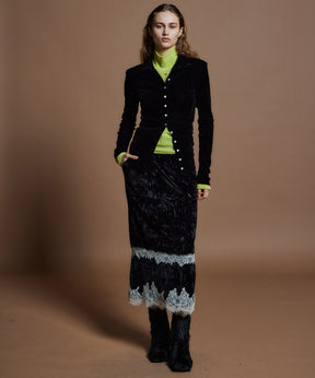 【26WINTER COLLECTION】Crushed Velour Lace Skirt