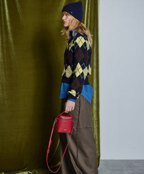 【26WINTER COLLECTION】Drop needle Argyle Knit