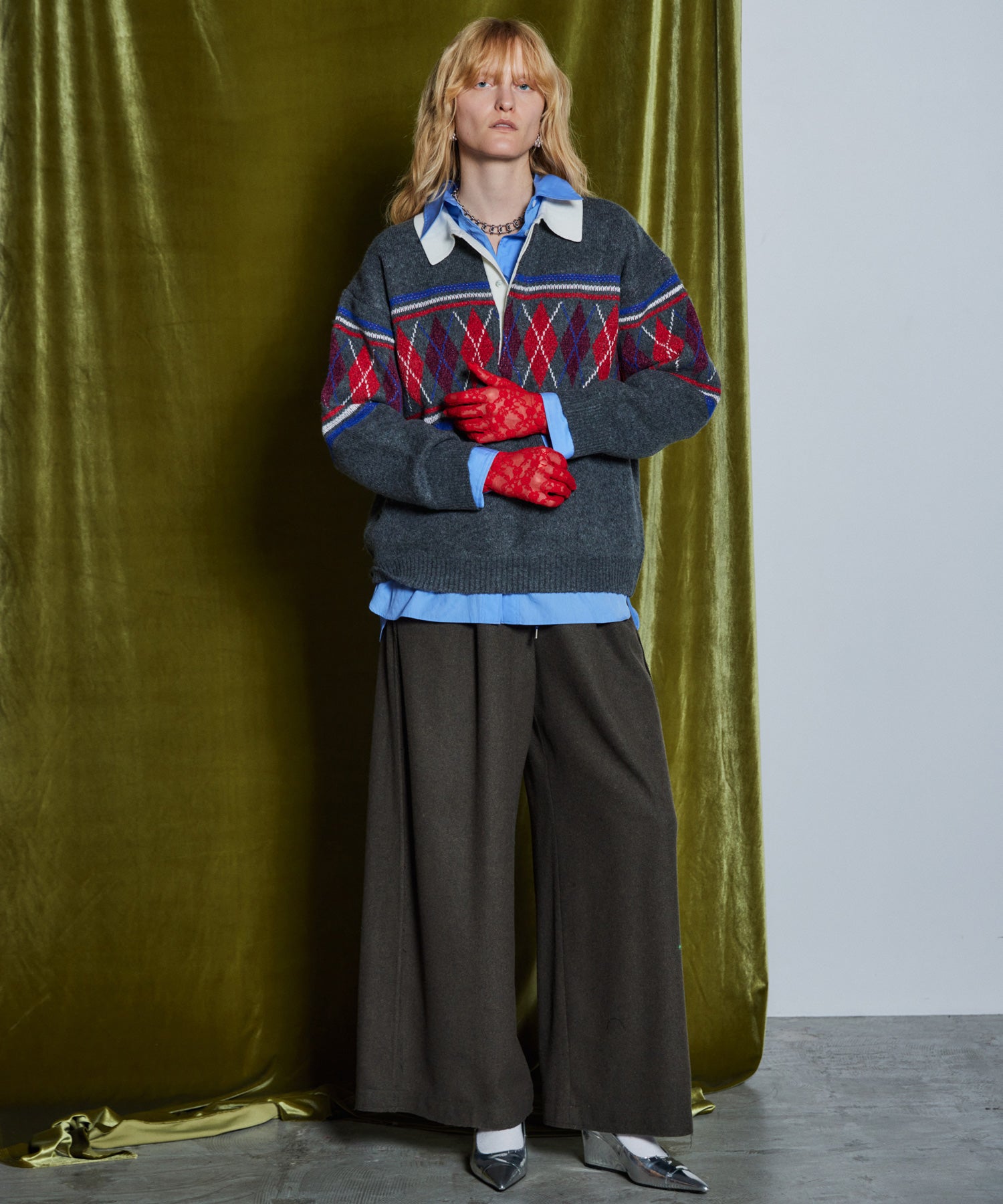 【26WINTER COLLECTION】Argyle Rugby Polo Knit