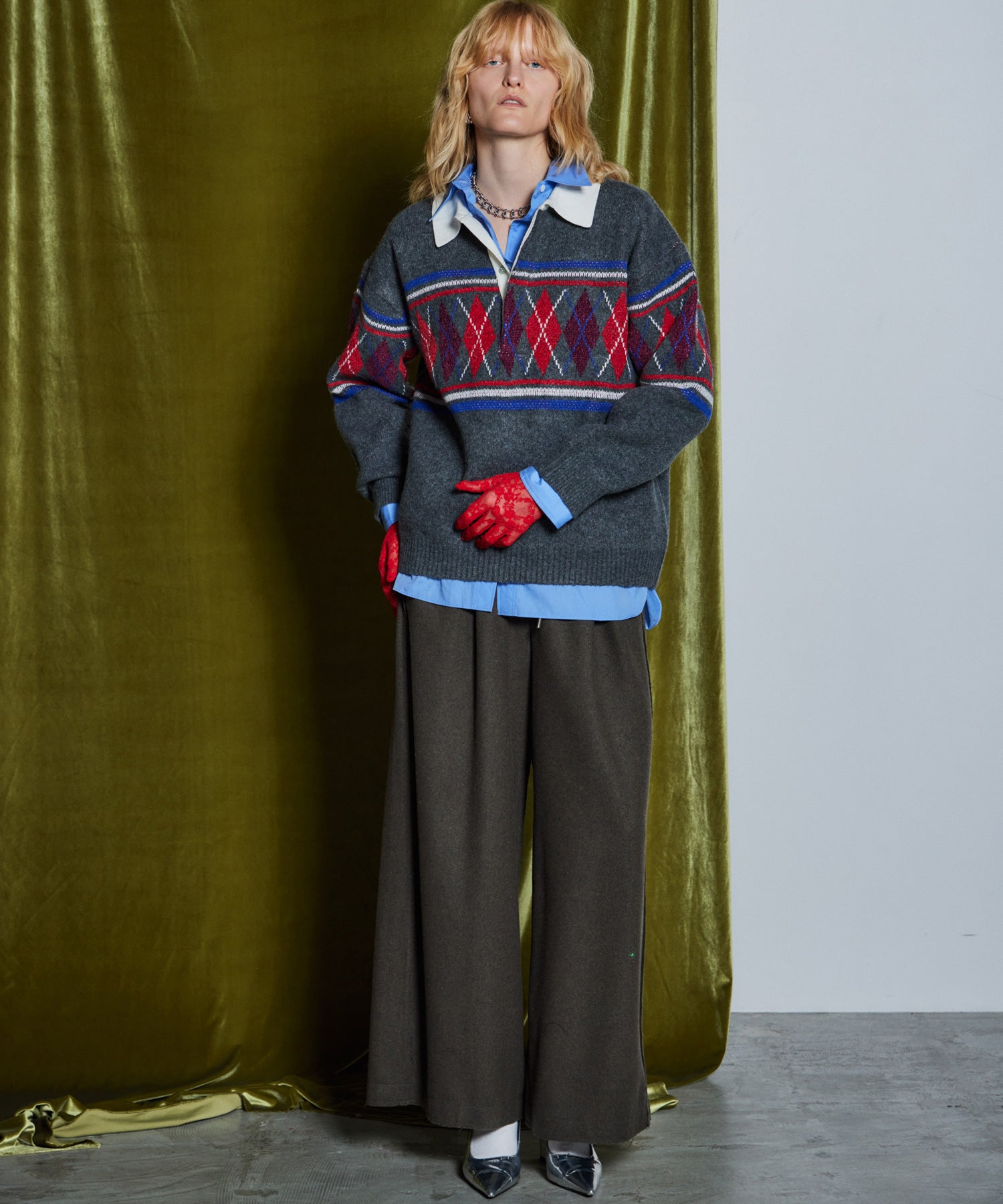 【26WINTER COLLECTION】Argyle Rugby Polo Knit