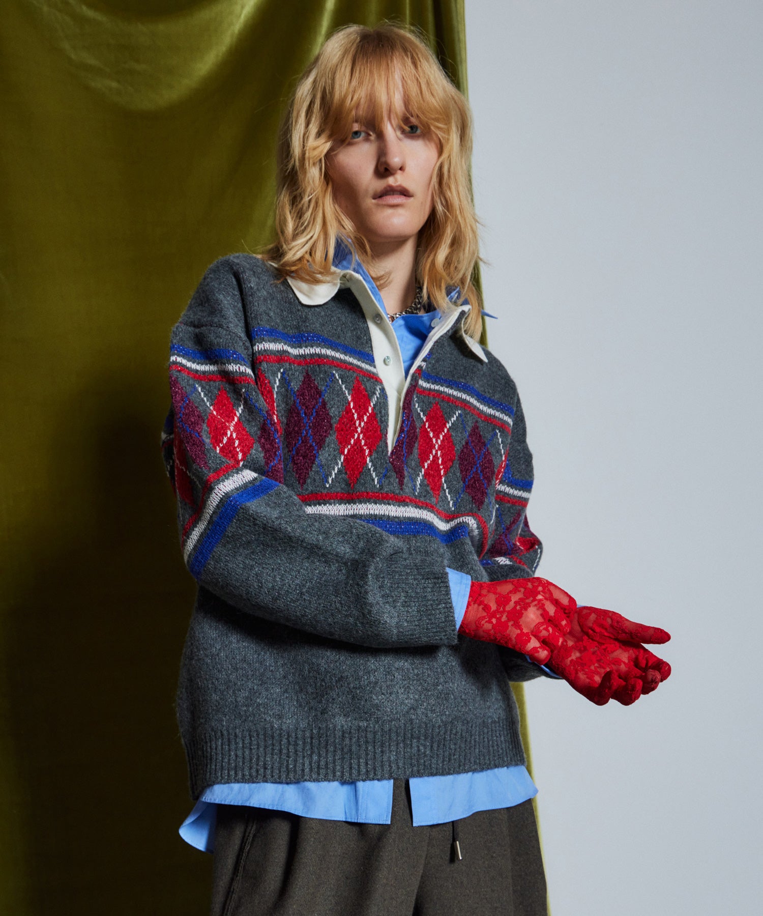 【26WINTER COLLECTION】Argyle Rugby Polo Knit