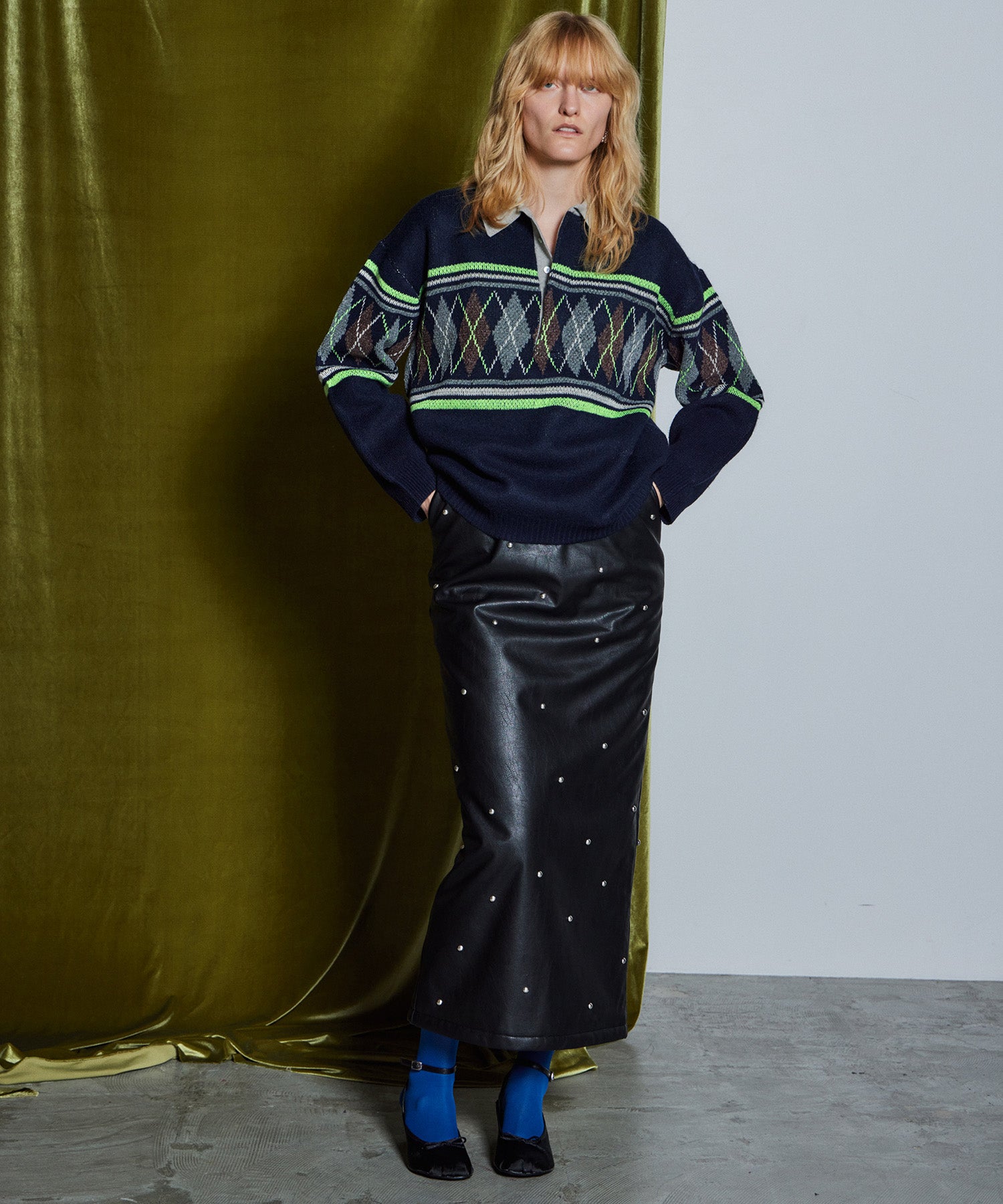 【26WINTER COLLECTION】Argyle Rugby Polo Knit