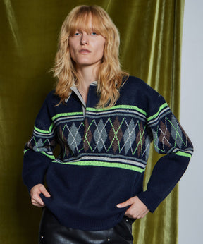 【26WINTER COLLECTION】Argyle Rugby Polo Knit
