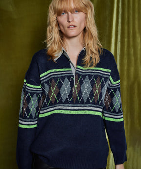 【26WINTER COLLECTION】Argyle Rugby Polo Knit