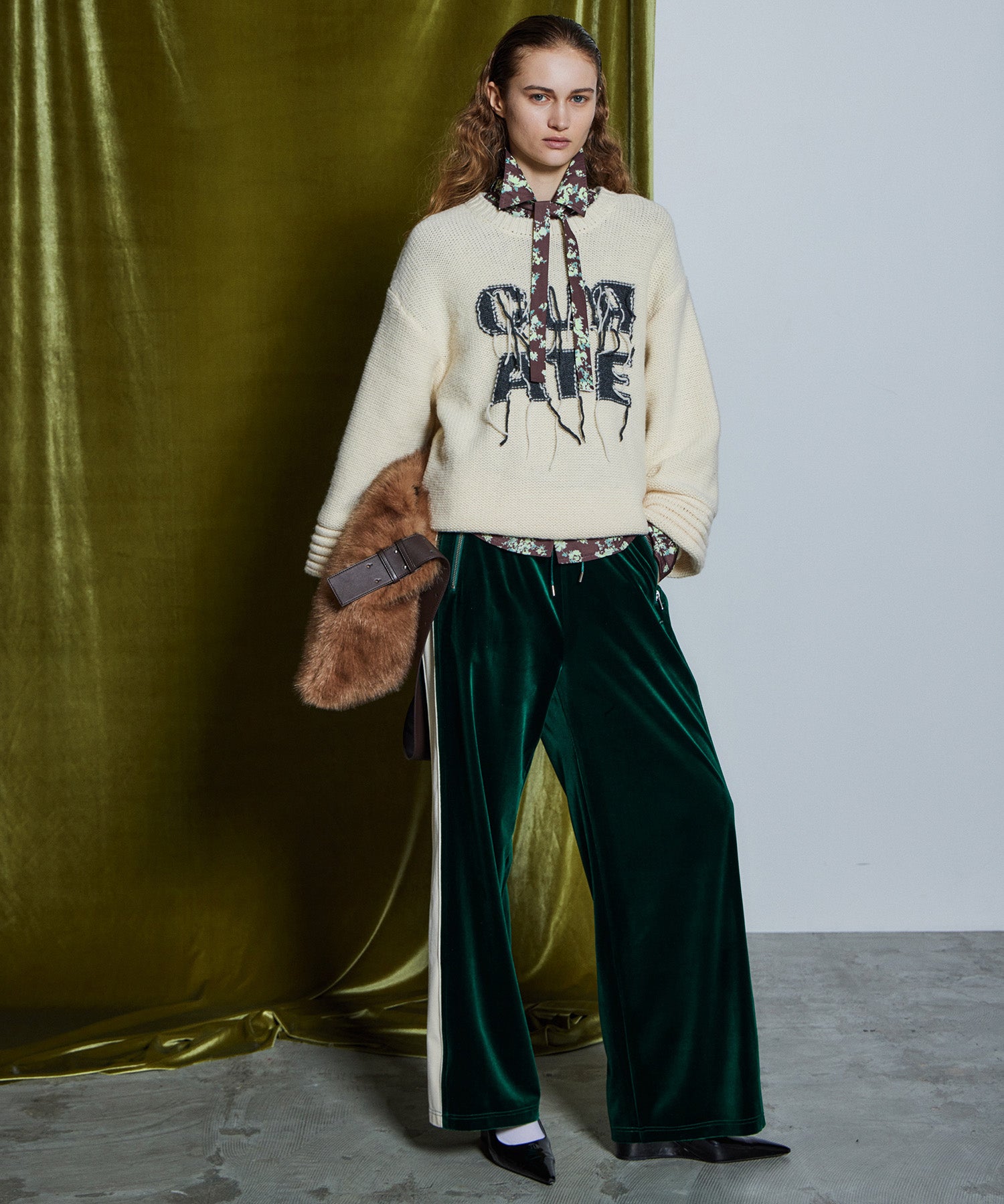 【26WINTER PRE-ORDER】CURATE Intarsia Knit Top
