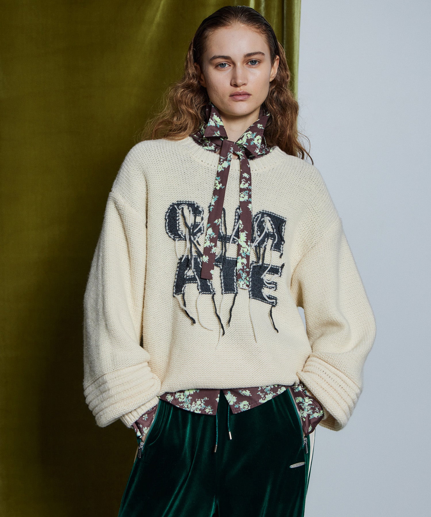 【26WINTER PRE-ORDER】CURATE Intarsia Knit Top