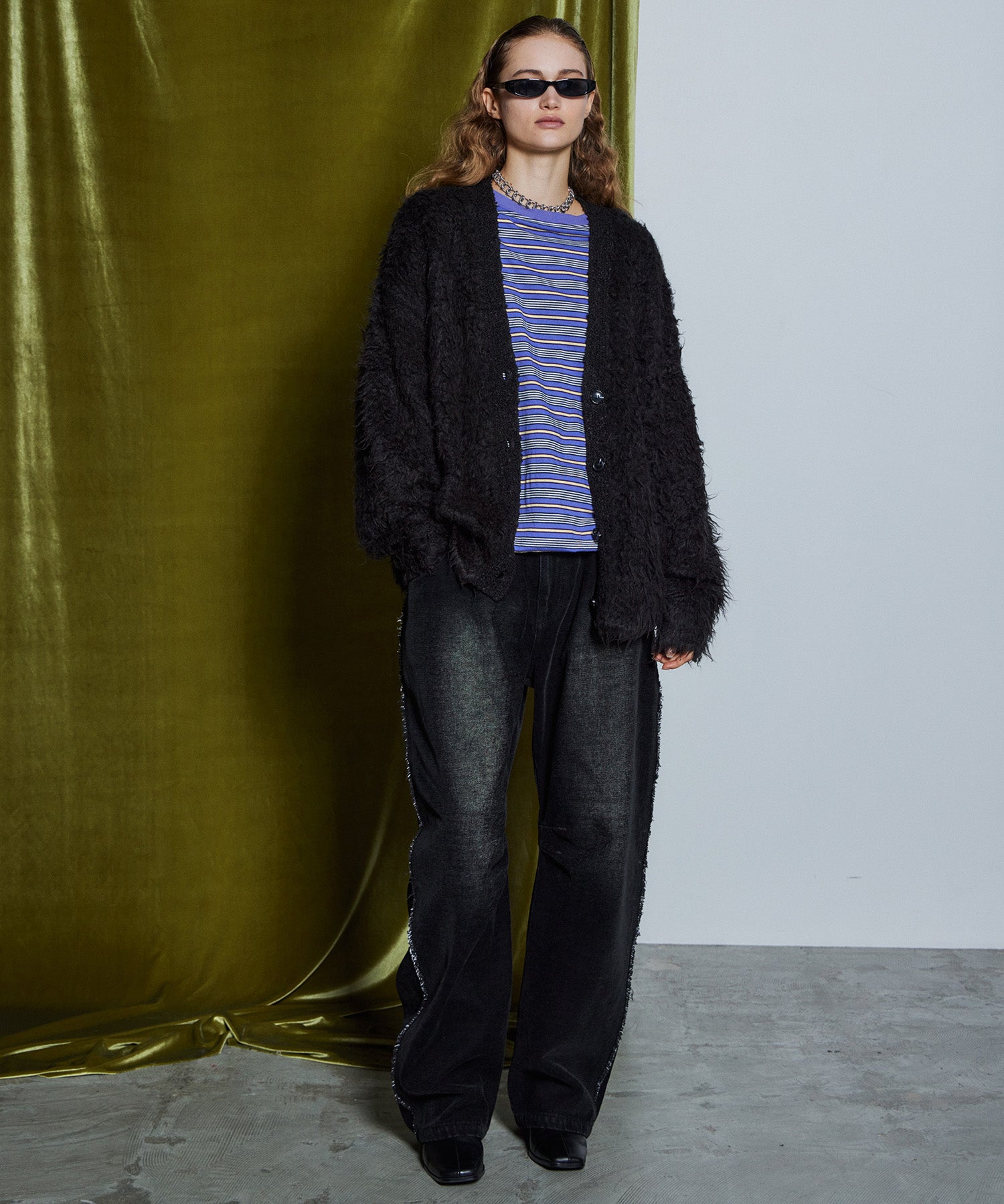 【26WINTER COLLECTION】Wave Shaggy Knit Cardigan
