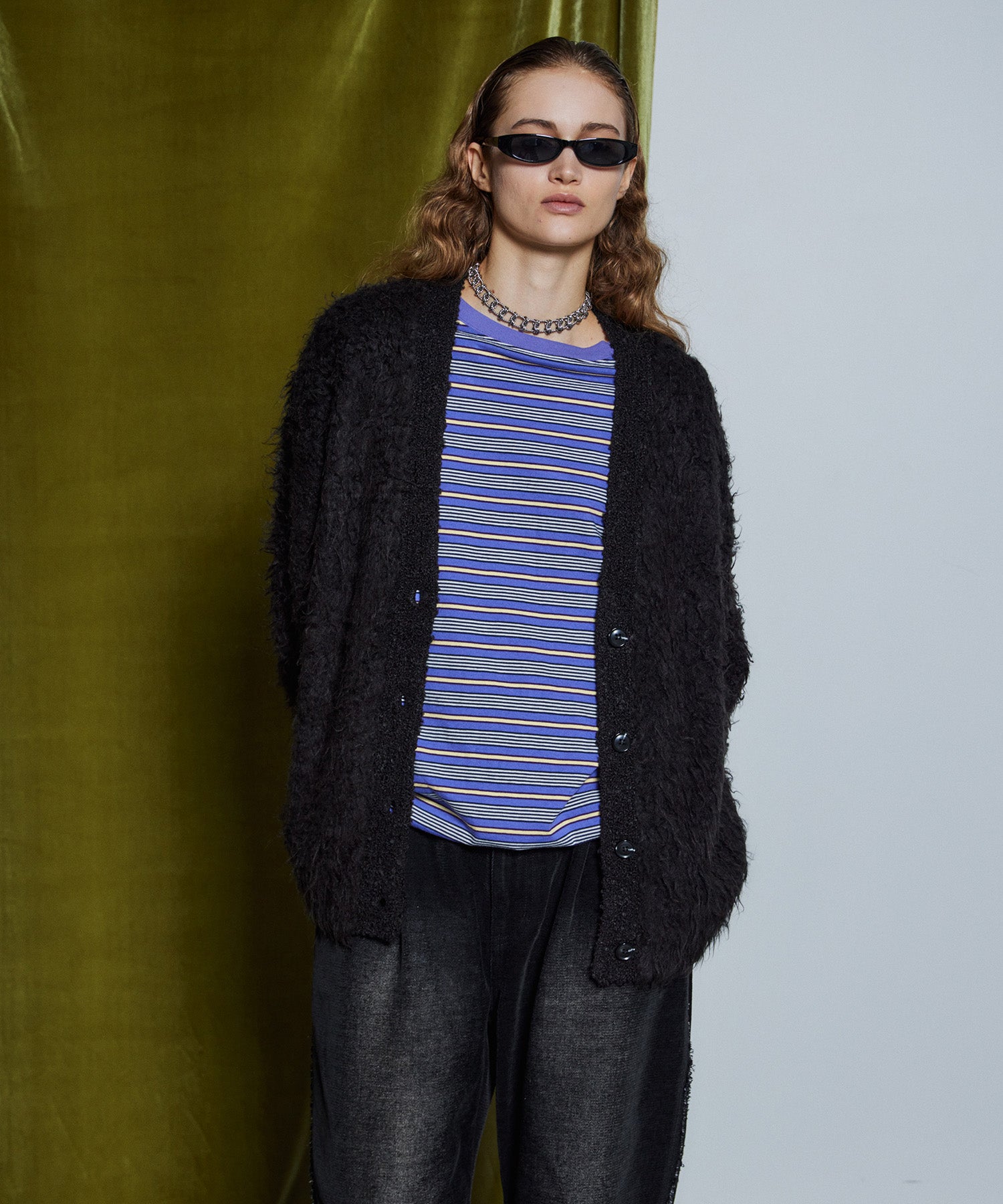 【26WINTER COLLECTION】Wave Shaggy Knit Cardigan