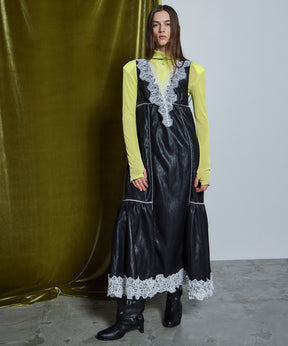 [26WINTER COLLECTION] 纯素皮革内衣连衣裙