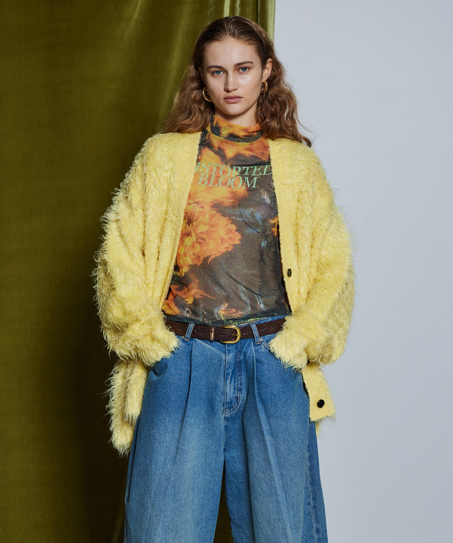 【26WINTER COLLECTION】Wave Shaggy Knit Cardigan