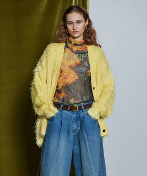 【26WINTER COLLECTION】Wave Shaggy Knit Cardigan