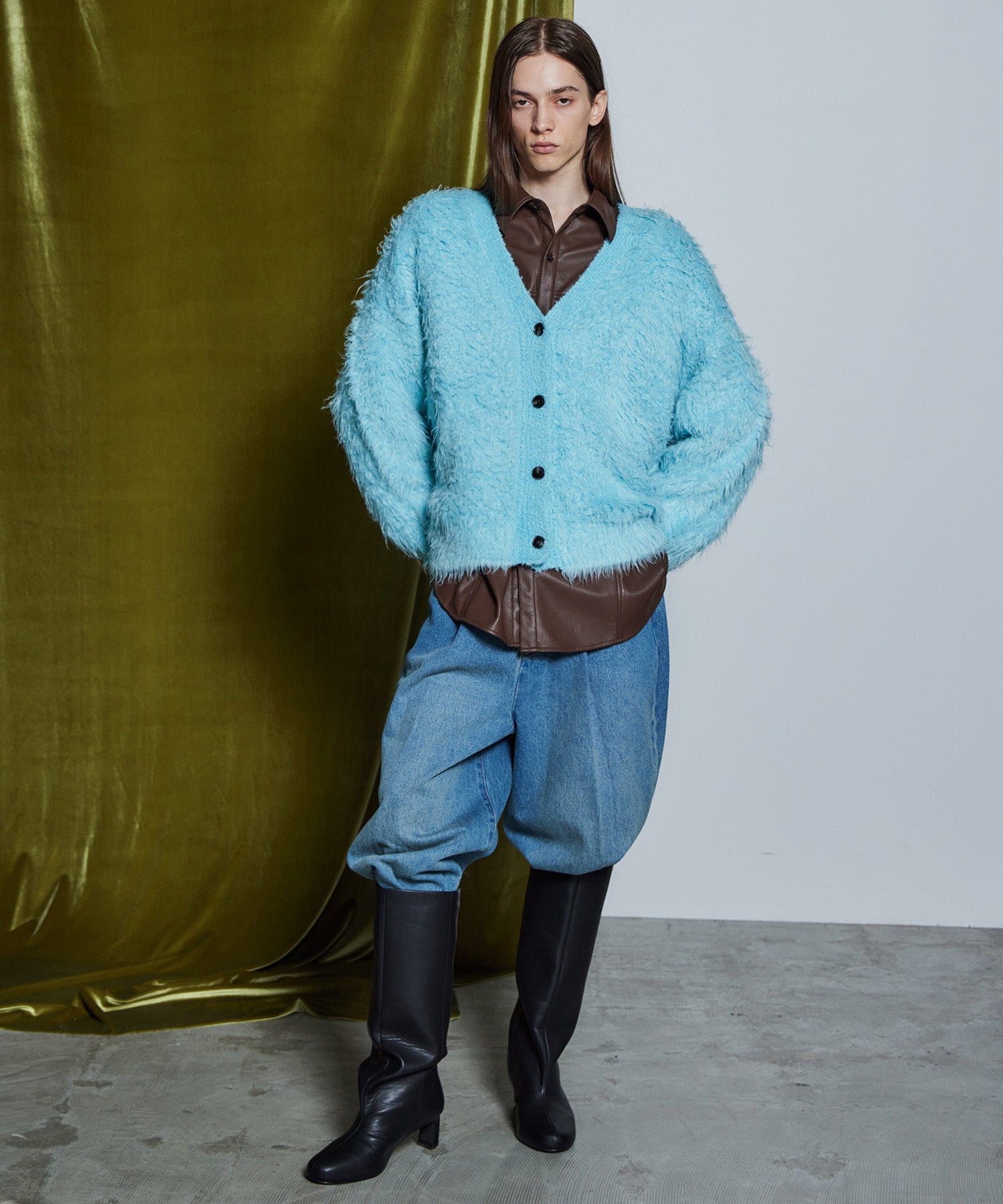 【26WINTER COLLECTION】Wave Shaggy Knit Cardigan