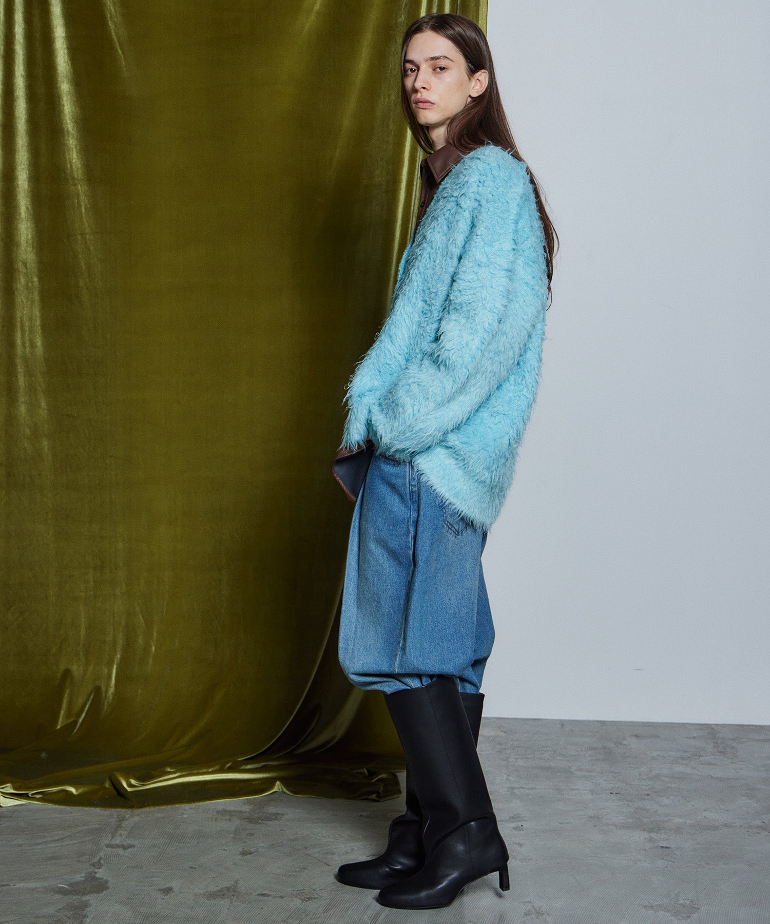 【26WINTER COLLECTION】Wave Shaggy Knit Cardigan