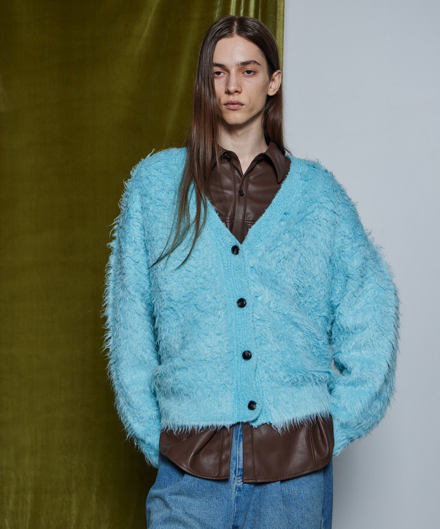 【26WINTER COLLECTION】Wave Shaggy Knit Cardigan