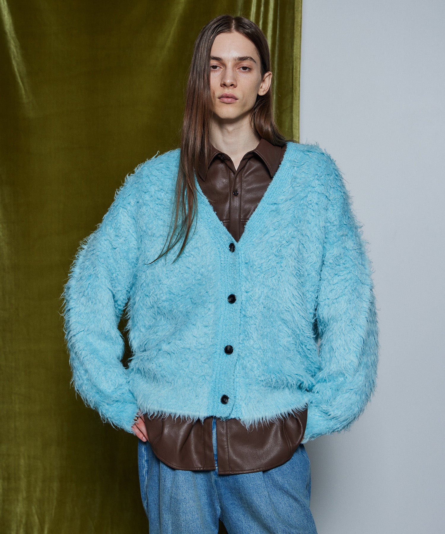 【26WINTER COLLECTION】Wave Shaggy Knit Cardigan
