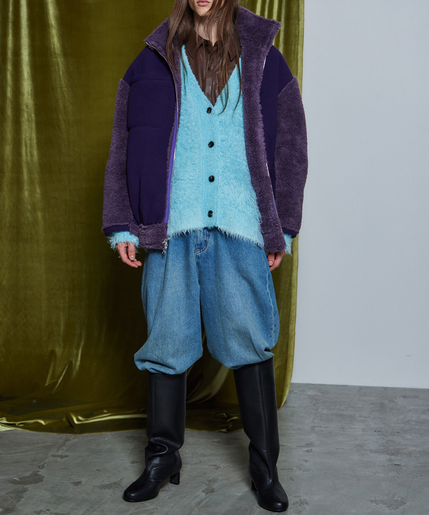 【26WINTER COLLECTION】Wave Shaggy Knit Cardigan