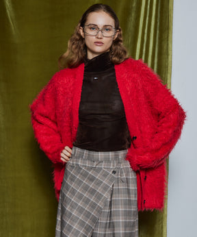 【26WINTER COLLECTION】Wave Shaggy Knit Cardigan
