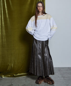 [26WINTER COLLECTION] 纯素皮革百褶裙