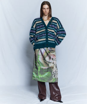【26WINTER PRE-ORDER】DISTORTED BLOOM Logo Print Tight Skirt