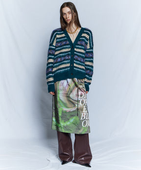 【26WINTER COLLECTION】Multi Border Shaggy Cardigan