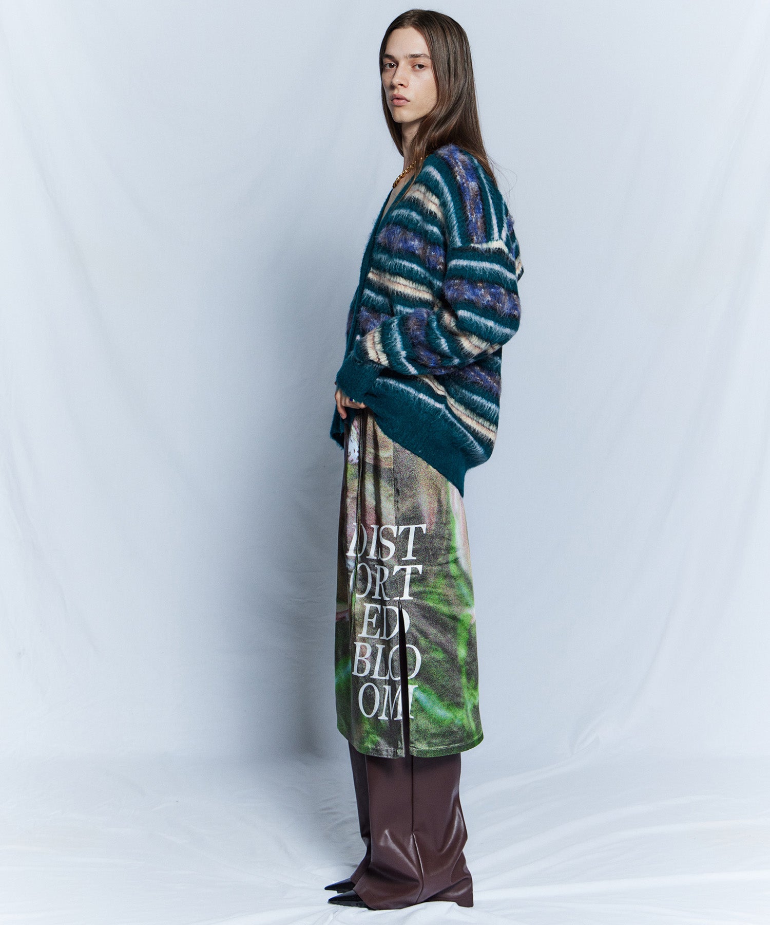 【26WINTER COLLECTION】Multi Border Shaggy Cardigan
