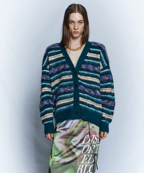 【26WINTER COLLECTION】Multi Border Shaggy Cardigan