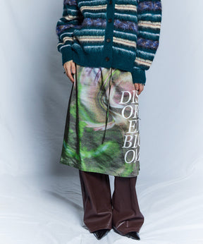 【26WINTER PRE-ORDER】DISTORTED BLOOM Logo Print Tight Skirt