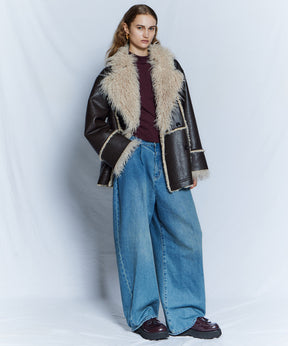 【26WINTER PRE-ORDER】Double-Breasted Vegan Shearling Coat
