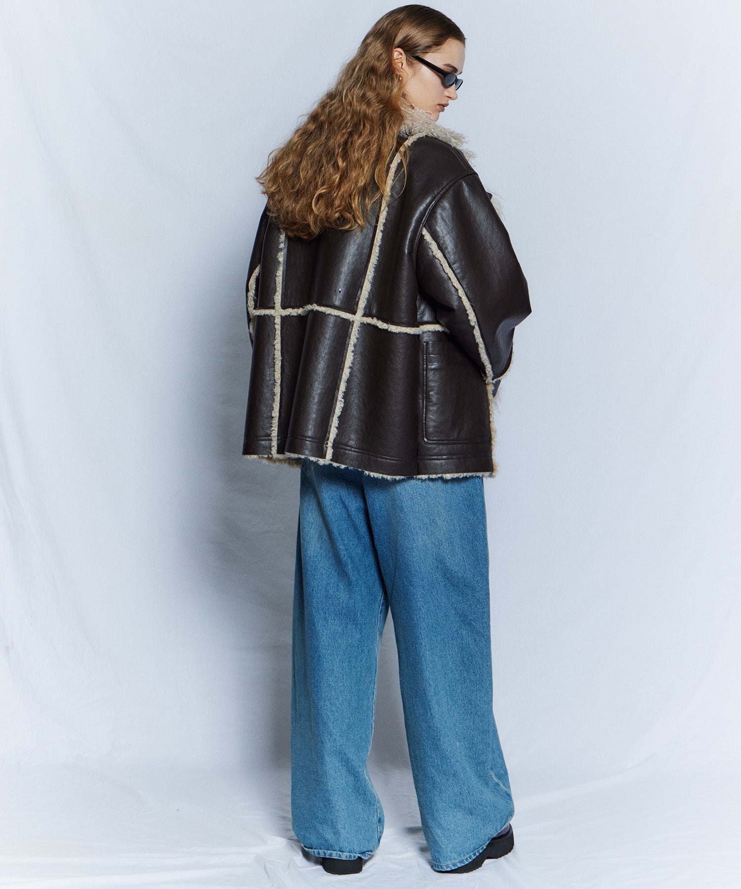 【26WINTER PRE-ORDER】Double-Breasted Vegan Shearling Coat