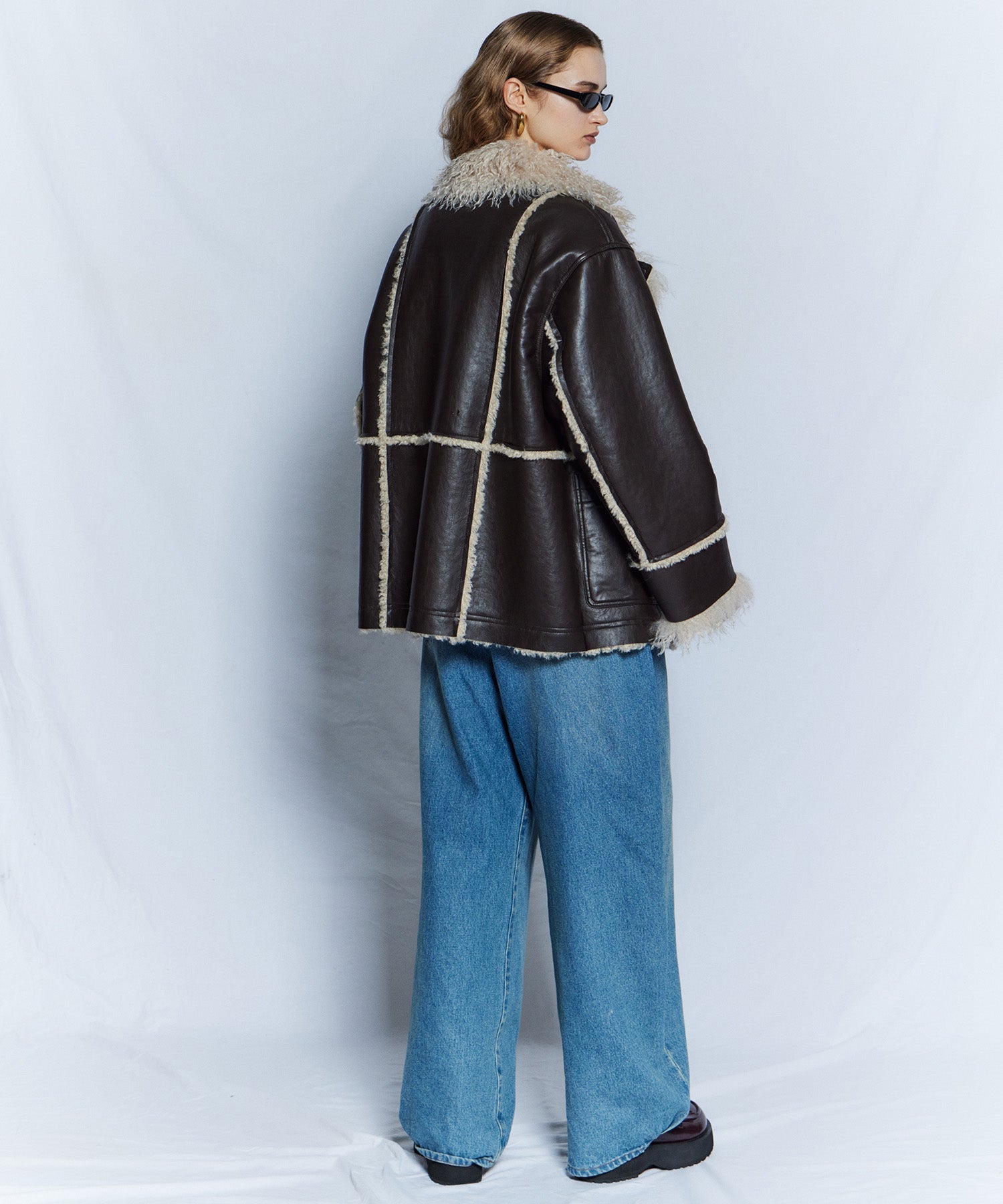 【26WINTER PRE-ORDER】Double-Breasted Vegan Shearling Coat
