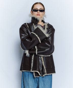 【26WINTER PRE-ORDER】Double-Breasted Vegan Shearling Coat