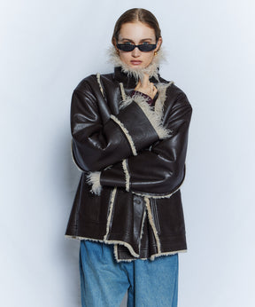 【26WINTER PRE-ORDER】Double-Breasted Vegan Shearling Coat