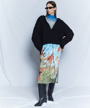 【26WINTER PRE-ORDER】DISTORTED BLOOM Logo Sheer Top