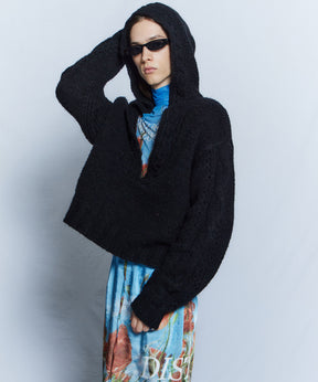 【26WINTER PRE-ORDER】Cable Hoodie Short Knit